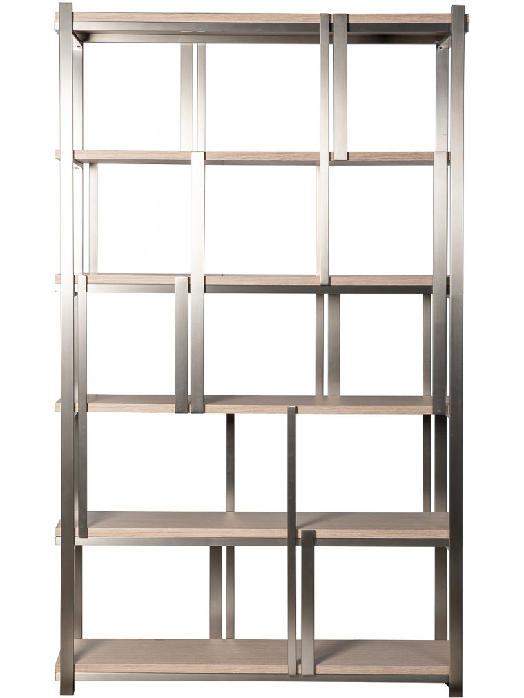 Стеллаж Дуку 200 светлый дуб / хром