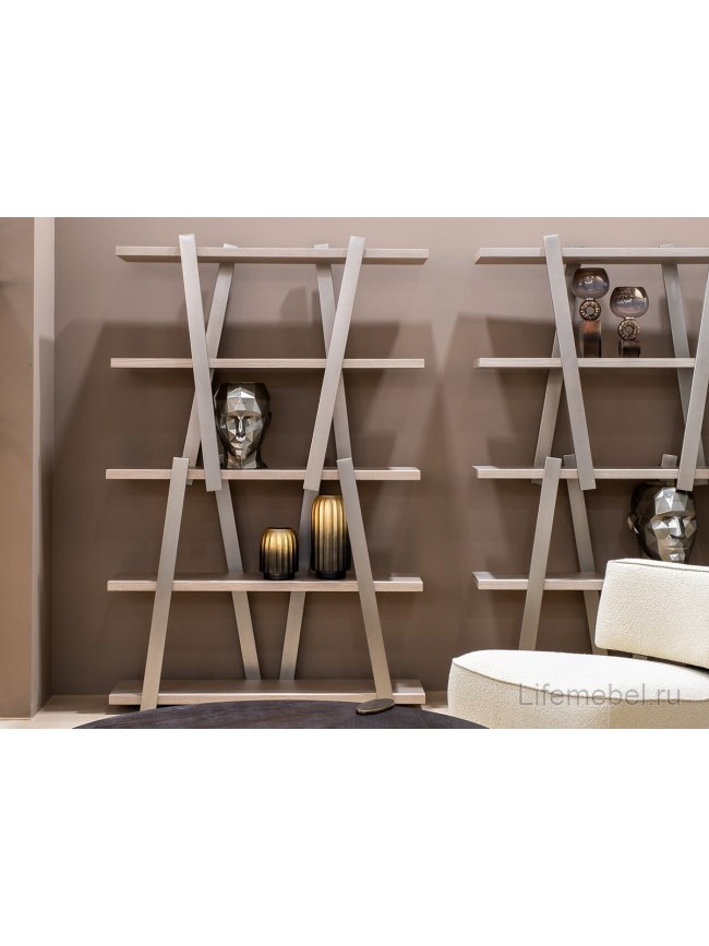 Стеллаж Дуку светлый дуб / хром