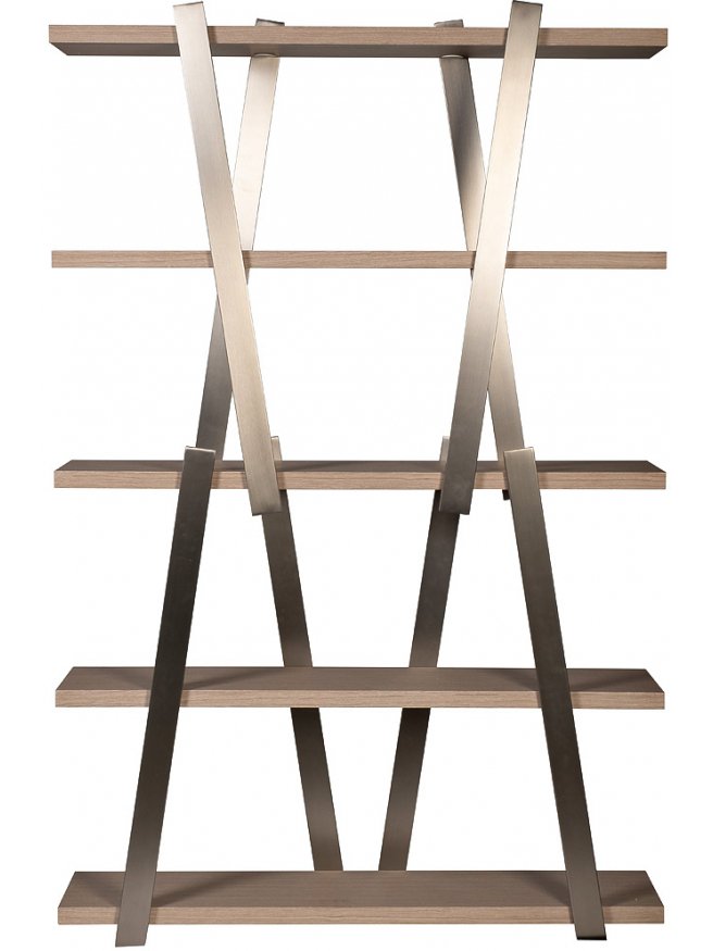 Стеллаж Дуку светлый дуб / хром