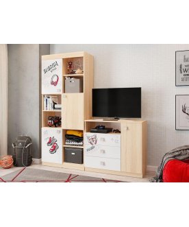 Книжный шкаф Энерджи сонома / белый