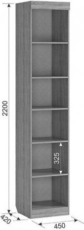 Стеллаж Энерджи сонома / белый комбинированный
