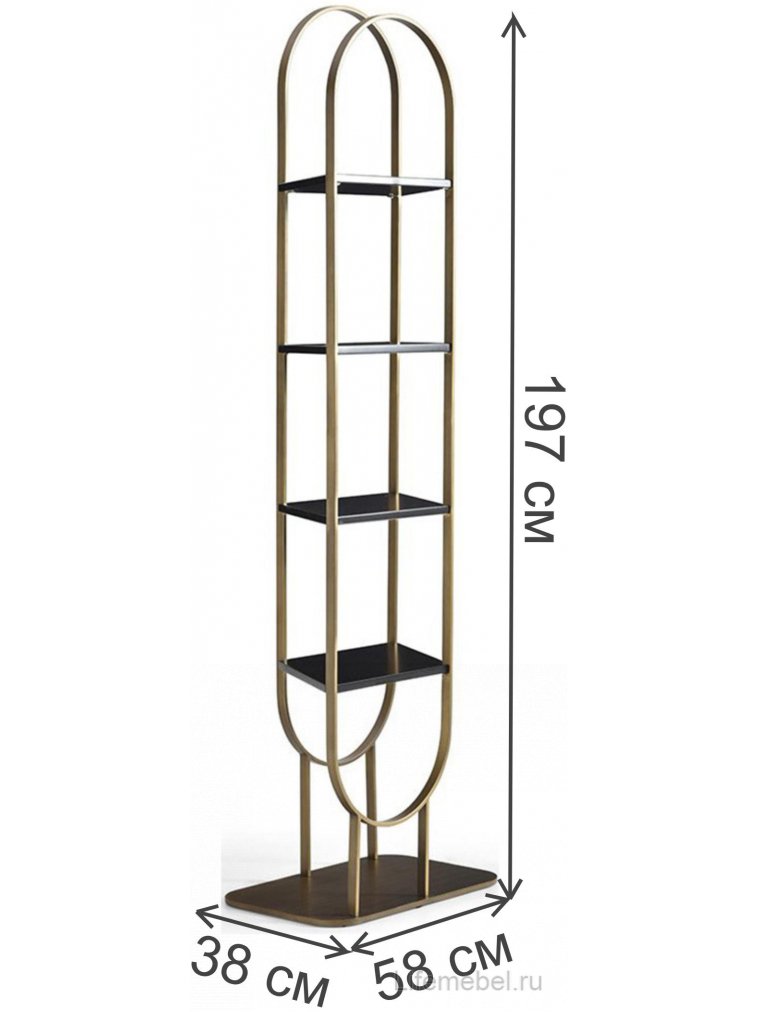 Стеллаж Гаррет матовая бронза / черный
