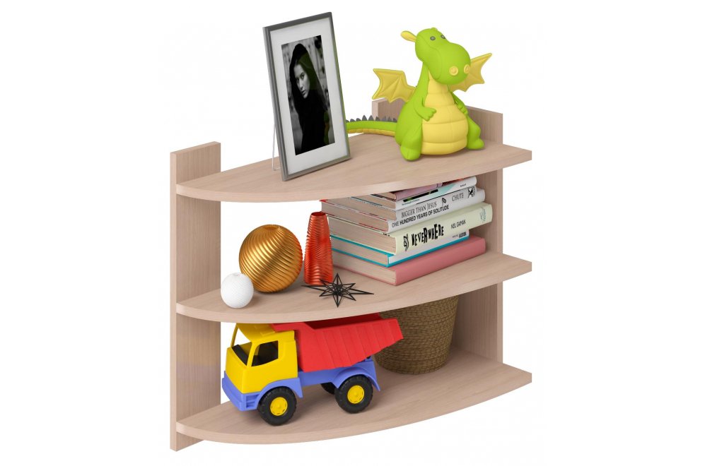 Стеллаж H500 ясень шимо светлый полуугловой