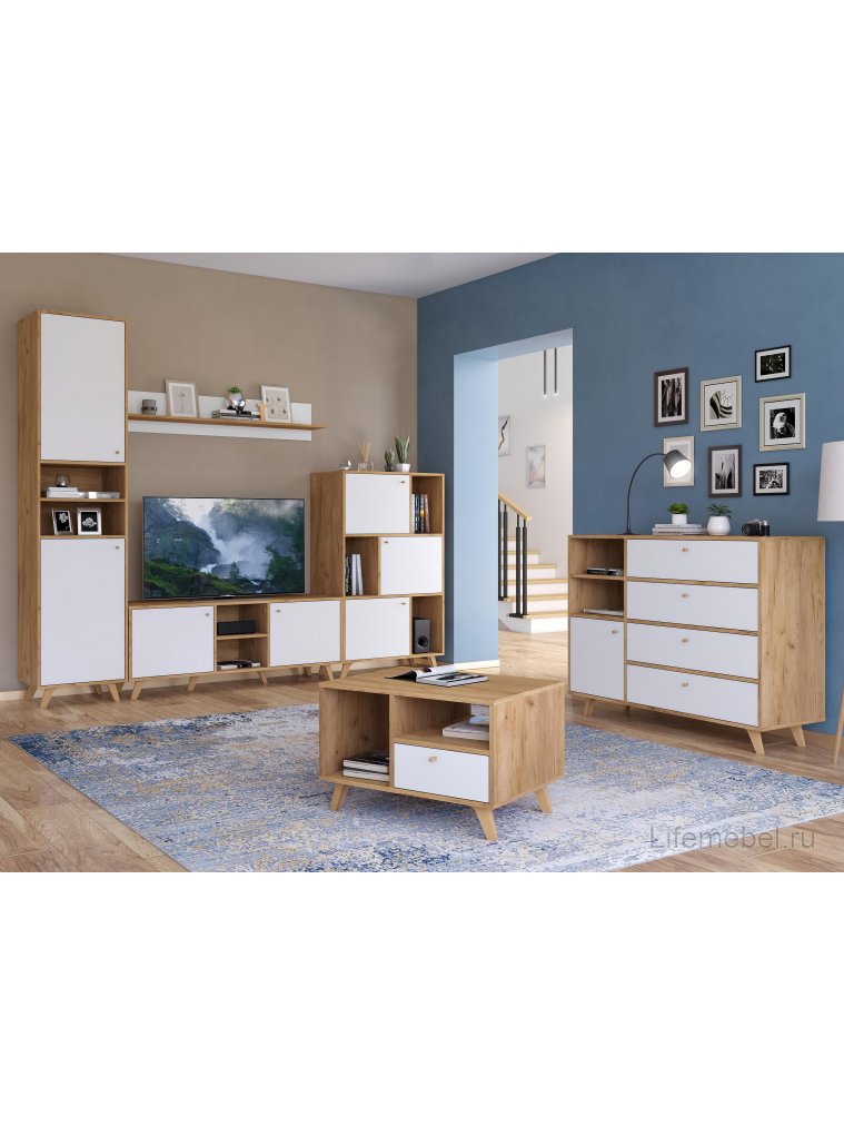 Стеллаж Ирма ИР-10 дуб крафт / белый структурный