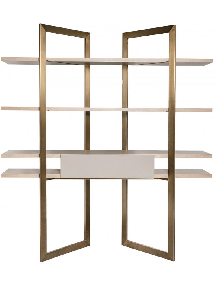 Стеллаж Кроссинг светлый дуб / золото