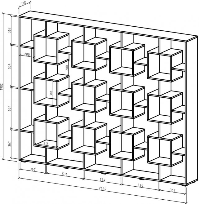 Стеллаж Квадро-4 дуб золотистый