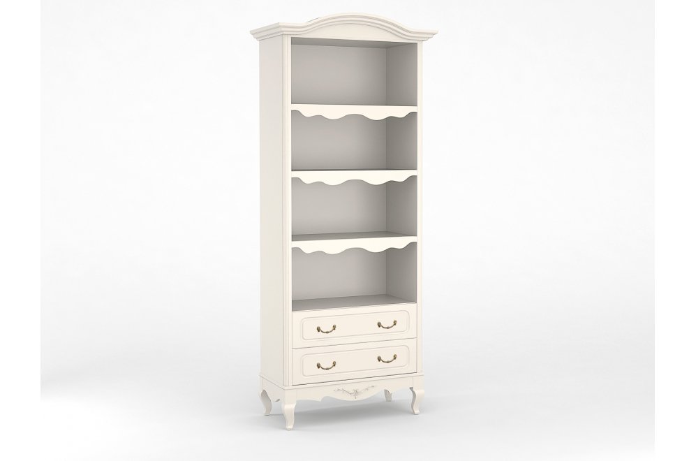 Стеллаж Малонн Ави белый с большими ящиками