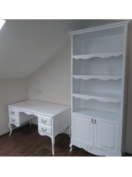 Стеллаж Малонн Ави белый с дверцами