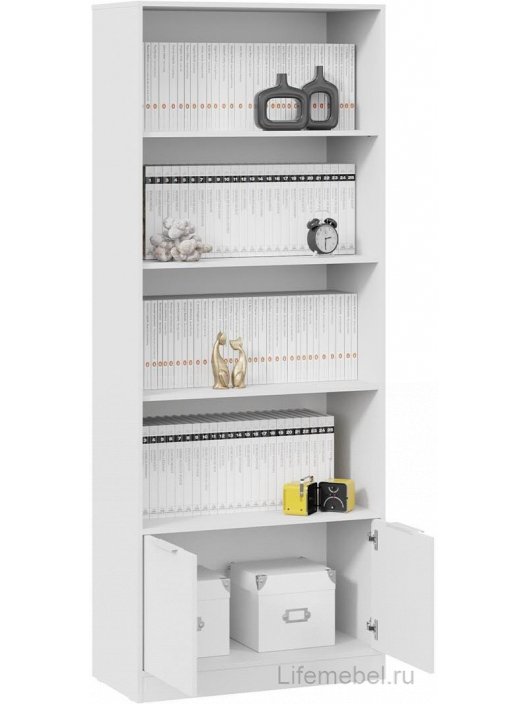 Стеллаж Марли белый комбинированный