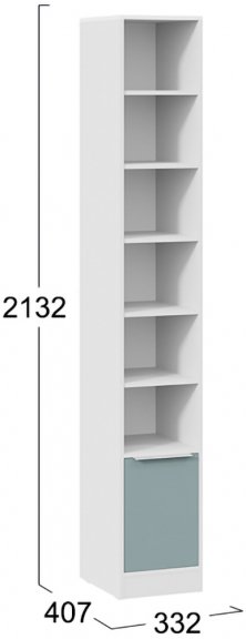 Стеллаж Марли белый / серо-голубой