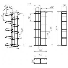 Стеллаж Мебелайн-5