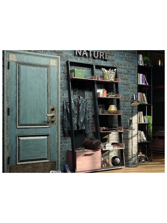 Стеллаж Nature 95 дуб табачный craft / черный