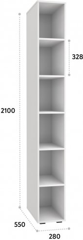 Стеллаж Оптима ОП-12 белый структурный