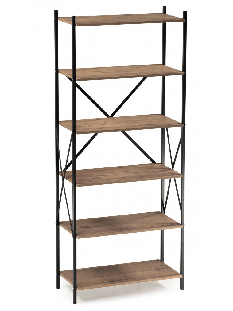 Стеллаж Осот дуб велингтон / черный матовый