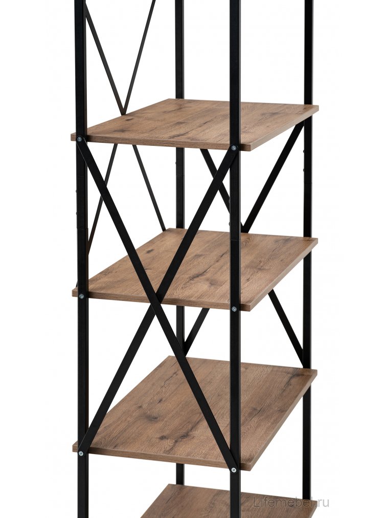 Стеллаж Осот дуб велингтон / черный матовый