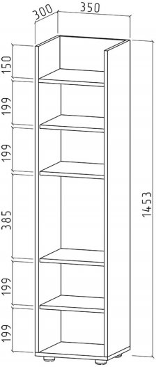 Стеллаж Остин-1 белый / дуб сонома