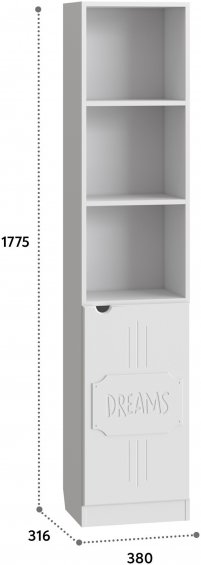 Стеллаж ДримСтар ДС-61 белое дерево