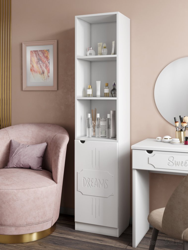 Стеллаж ДримСтар ДС-61 белое дерево