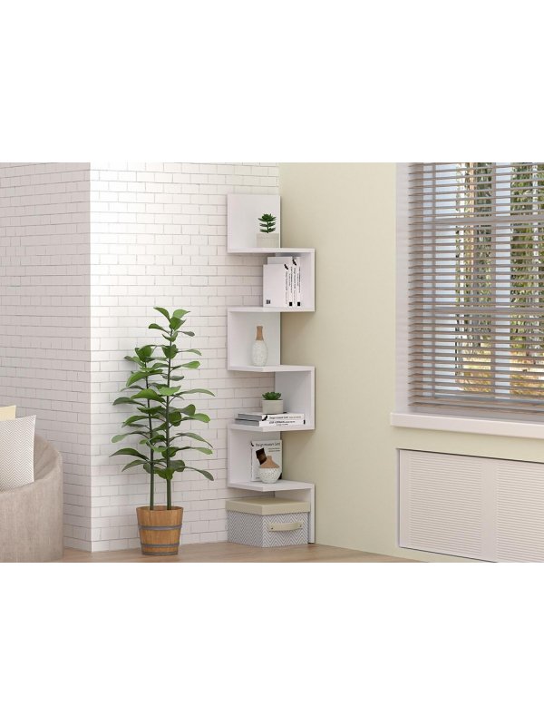 Стеллаж угловой белый