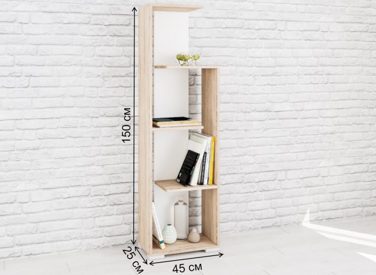 Стеллаж Ромео-6 дуб сонома / белый