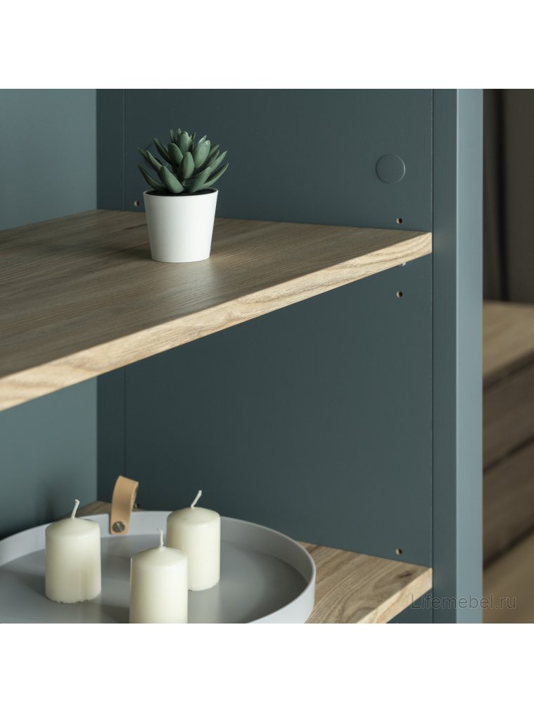 Стеллаж Сага 50 бирюзовый / ясень