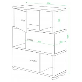 Стеллаж СБ-30-3 карамель / венге