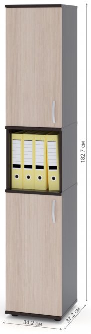 Стеллаж ШУ-12 венге / беленый дуб