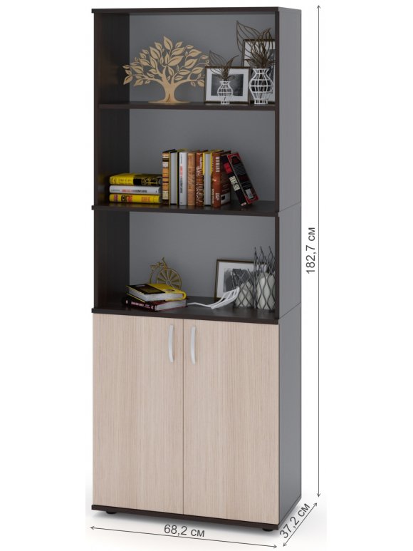 Стеллаж ШУ-21 венге / беленый дуб