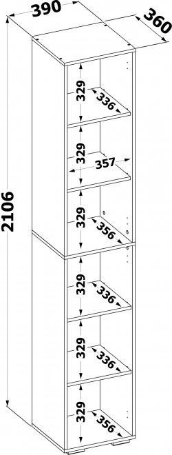 Стеллаж ШУ-350 лдсп дуб сонома