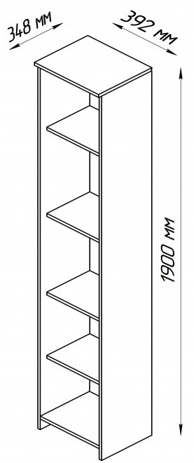 Стеллаж Сириус 39х190 белый