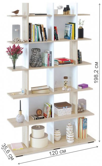 Стеллаж СТ-6 дуб сонома / белый