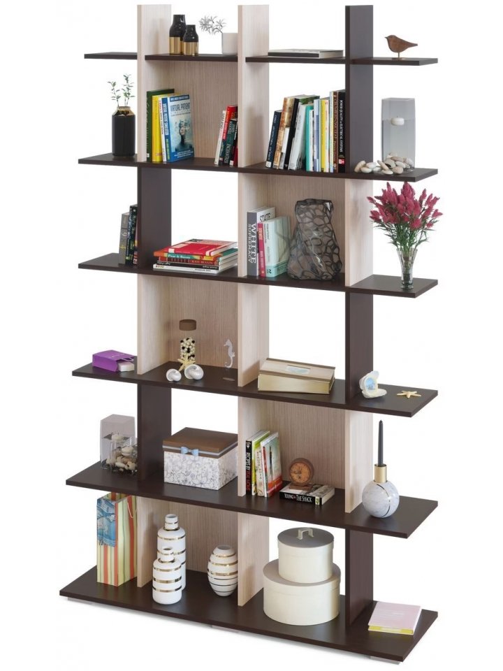 Стеллаж СТ-6 венге / беленый дуб