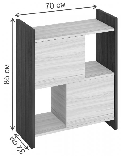 Стеллаж СТЛ-ЗН БЕК белый / карамель