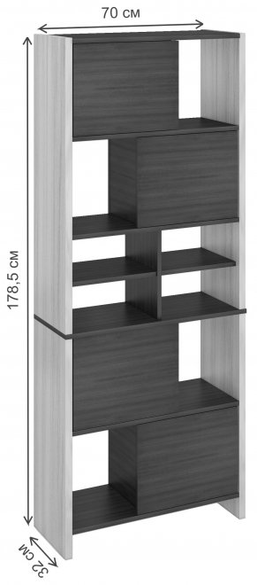 Стеллаж СТЛ-ЗВХ ШК шамони-ч / карамель