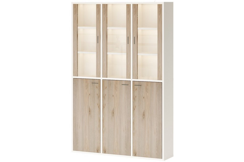 Стеллаж СУ(ш3в2)+3ФГ белый / нельсон