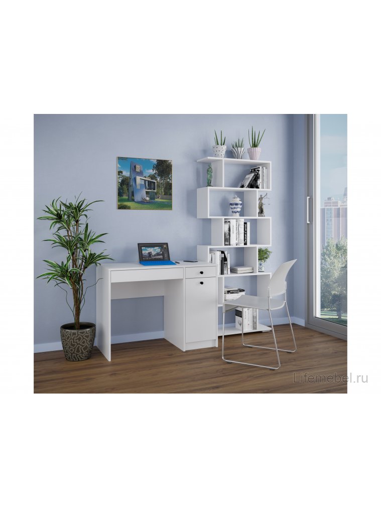 Стеллаж Найс 1 белый РЕ / белый РЕ