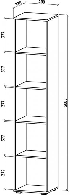 Стеллаж Тунис-2 белый
