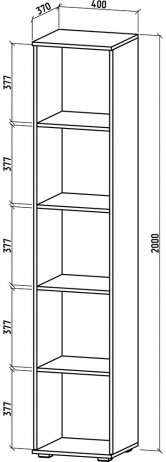 Стеллаж Тунис-2 дуб молочный