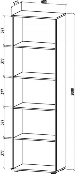 Стеллаж Тунис-3 дуб молочный