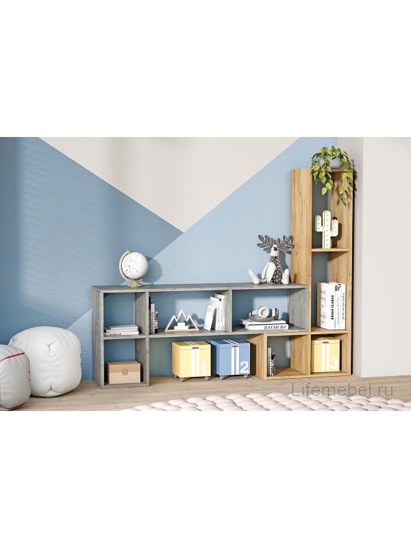 Стеллаж Универсальный дуб крафт золотой