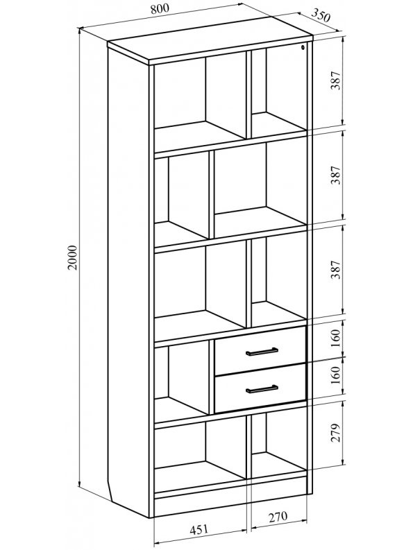 Стеллаж Виктория ВИ-2К северное дерево светлое