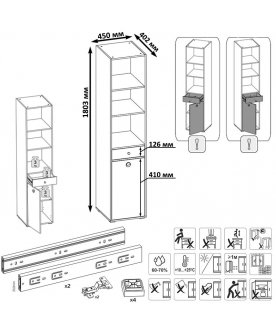 Книжный шкаф Вель 13.146 белый премиум / дуб золотой craft