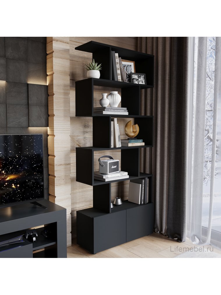 Стеллаж Zett лдсп черный