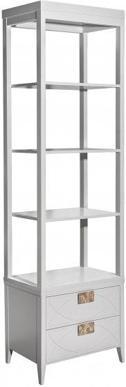 Стеллаж Аурум открытый два ящика бежевый