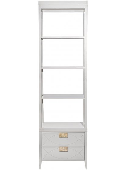 Стеллаж Аурум открытый два ящика бежевый