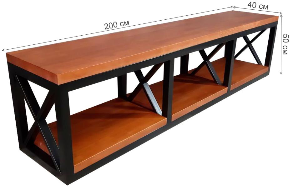 Тумба Akur Loft Tacoma металлокаркас черный декор вишня