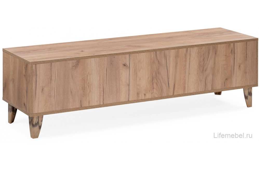 ТВ-тумба Эго Т-3 на ножках дуб крафт золотой / белый глянец