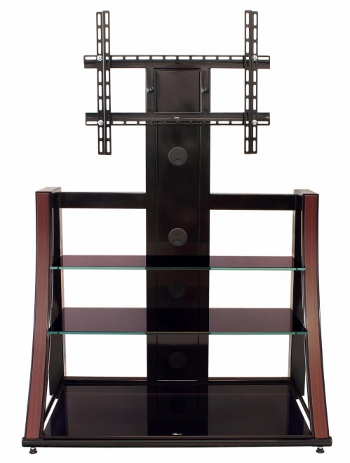 ТВ-тумба Горка стекло черное / декор махагон