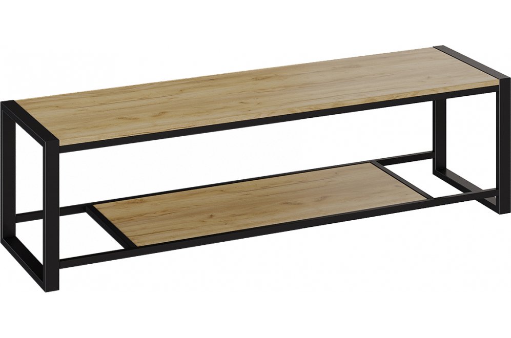 ТВ-тумба Лофт Тип 3 черный / дуб крафт золотой