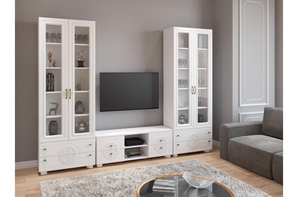 ТВ-тумба Монблан МБ-39К белое дерево